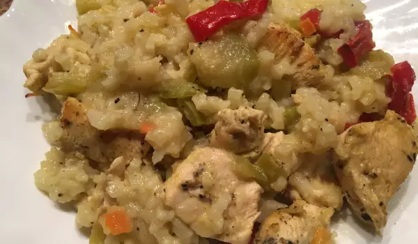 Chicken with Rice, Mushrooms and Veggies