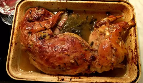 Stuffed Rabbit, Roasted in the Oven