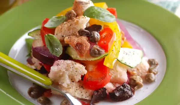 Panzanella with Olives and Pine Nuts