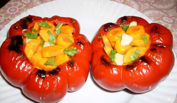 Roasted Marinated Bell Peppers with Carrots