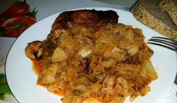 Roasted Chicken with Sauerkraut