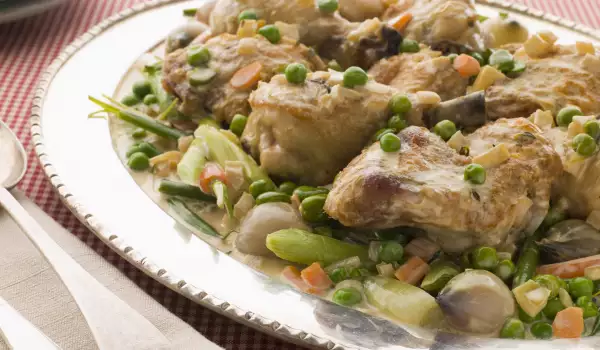 Chicken and Pea Stew in the Oven