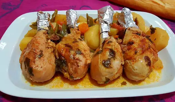 Chicken Legs with Potatoes and Green Beans