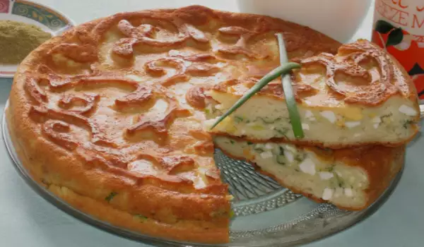 Pirog with Feta Cheese, Eggs and Green Onions
