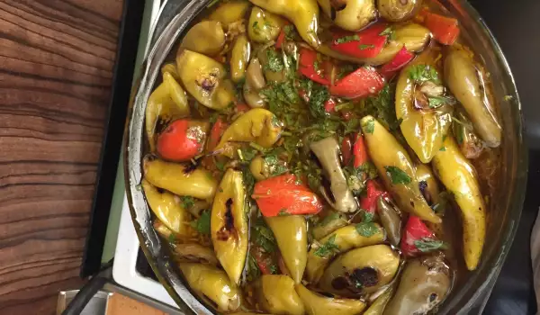 Roasted Chili Peppers in Marinade