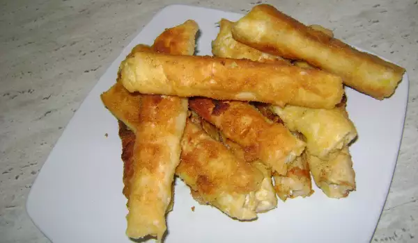 Crunchy Cigars with Potatoes and Fresh Feta Cheese