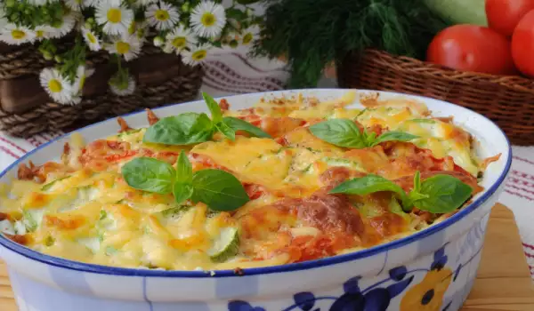 Zucchini with Eggs and Cheese in the Oven