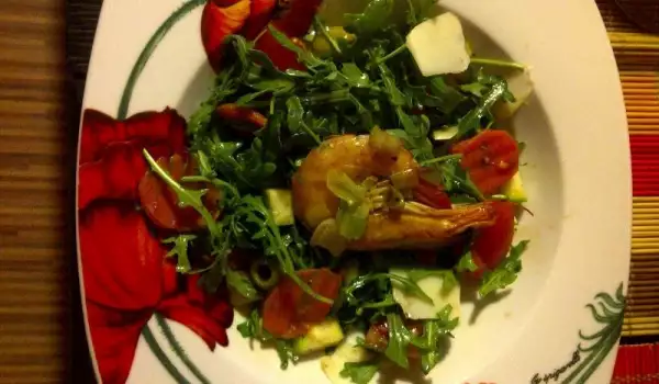 Spring Salad with Arugula and Shrimp
