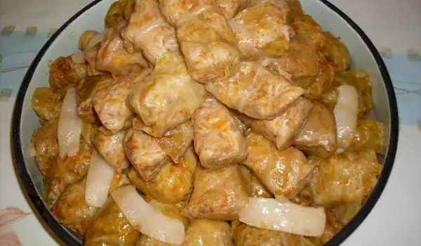 Homemade Sarma with Mince and Bits of Meat