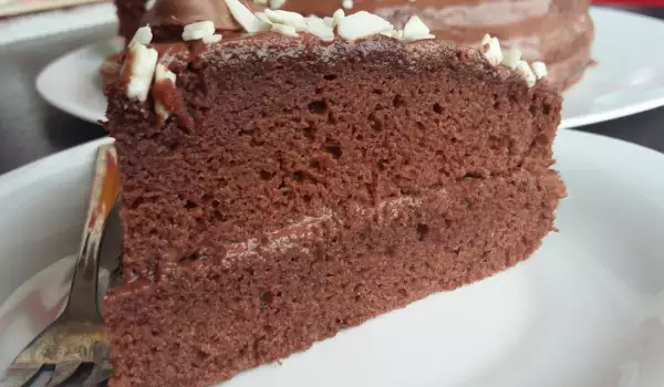 Juicy Chocolate Cake with Creams and Syrup