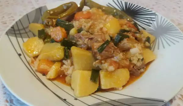 Village-Style Pork with Rice and Potatoes