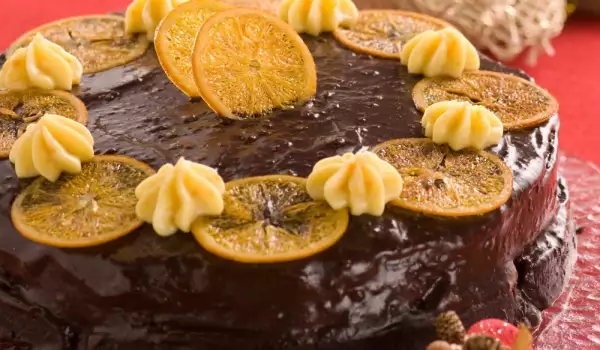 Cake with Oranges and Chocolate