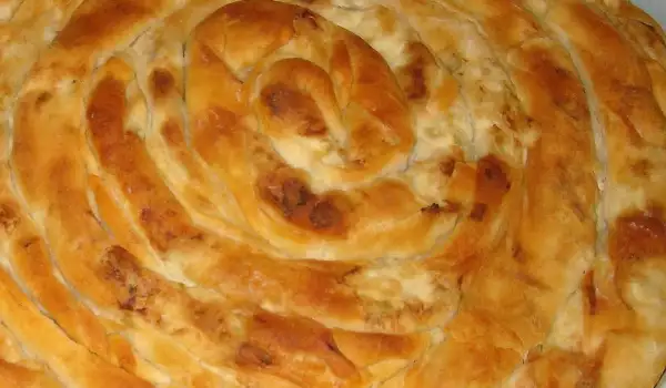 Phyllo Pastry Pie with Sausages and Feta Cheese