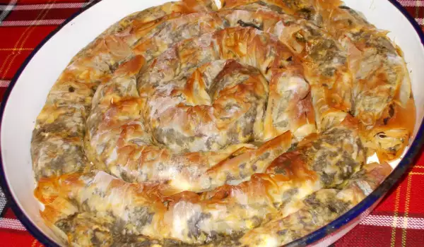 Spiral Phyllo Pastry with Dock and Homemade Feta Cheese