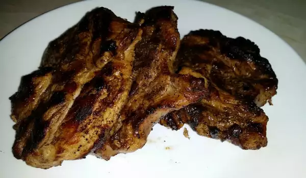 Grilled Pork Neck Steaks