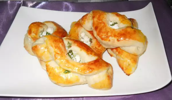 Appetizing Snacks with Feta Cheese and Parsley