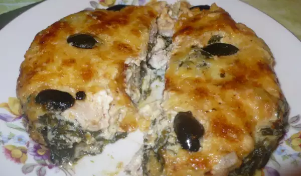 Casserole with Chicken Meat and Spinach