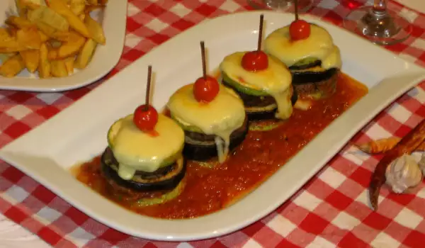 Vegetable Towers with Veal Meatballs